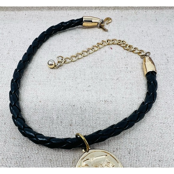 Vintage Kenneth Jay Lane Gold Tone Greek Goddess Athena Rope Necklace - Picture 2 of 11